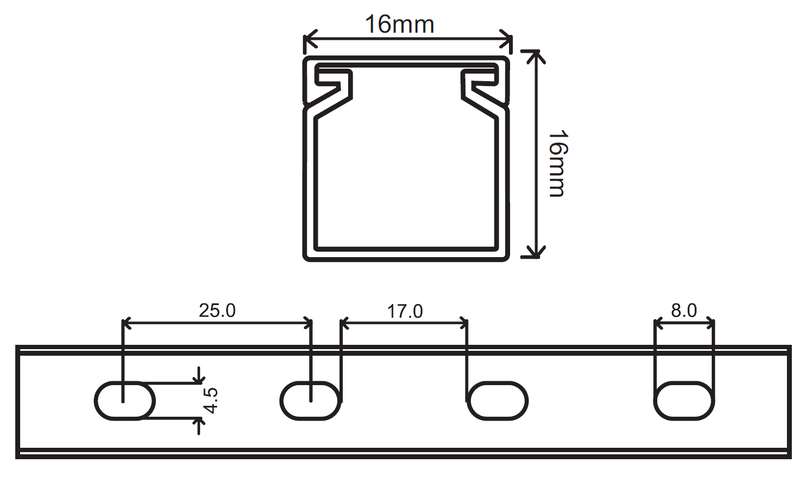 Kabelkanal - 16x16 mm Braun (Holzoptik) - Selbstklebend & Schraubbar