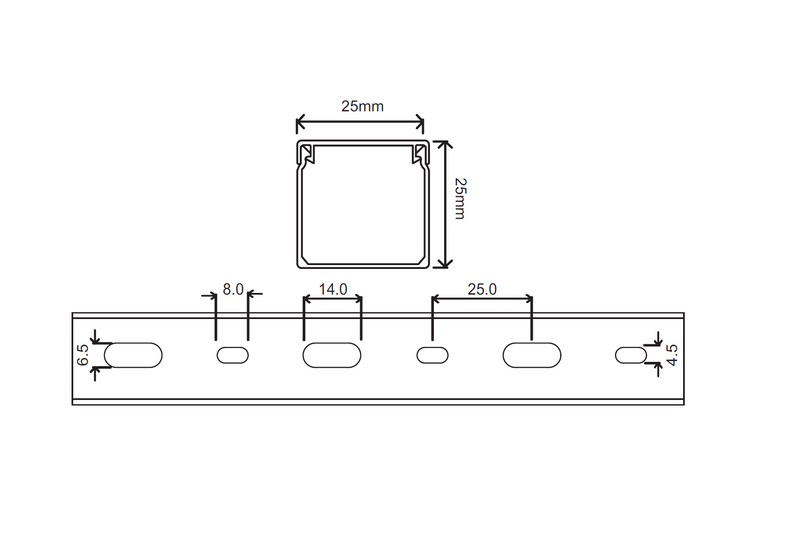 Kabelkanal - 25x25 mm Weiß - Selbstklebend & Schraubbar