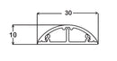 Bodenkanal - 30x10 mm Weiß - Selbstklebend