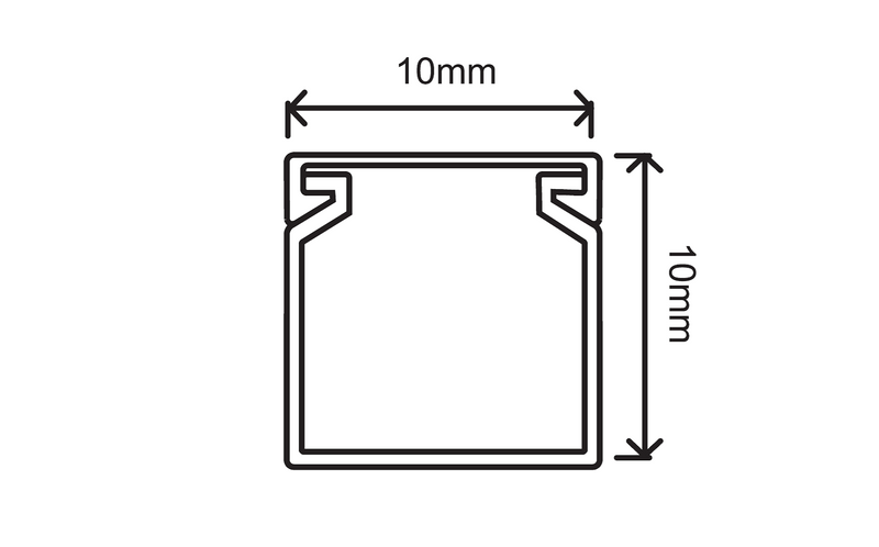 Kabelkanal - 10x10 mm Grau (Lichtgrau) - Selbstklebend