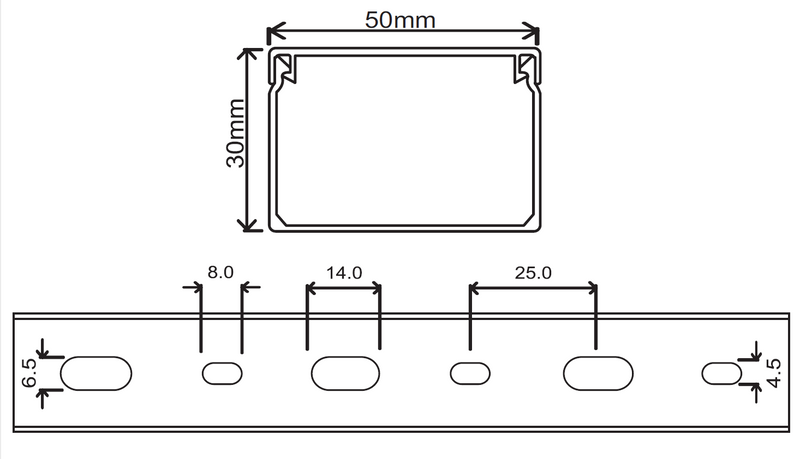 Kabelkanal - 50x30 mm Braun (Holzoptik) - Schraubbar