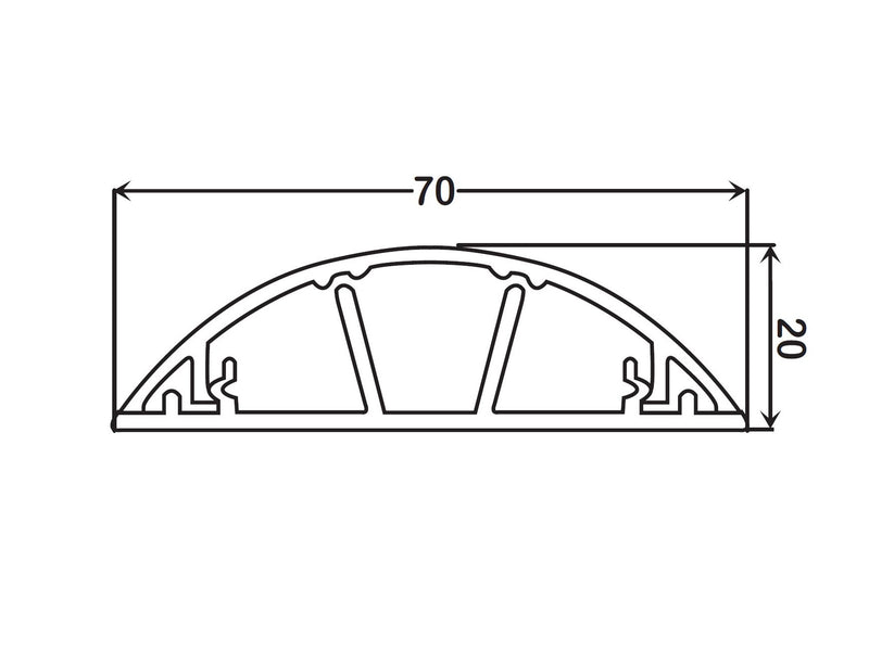 Bodenkanal - 70x20 mm Weiß - Selbstklebend & Schraubbar