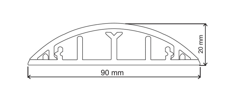 Bodenkanal - 90x20 mm Braun - Selbstklebend