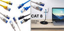 Patchkabel RJ45 Cat 8 Rundes BC / 26 AWG LSZH 4000  MHz