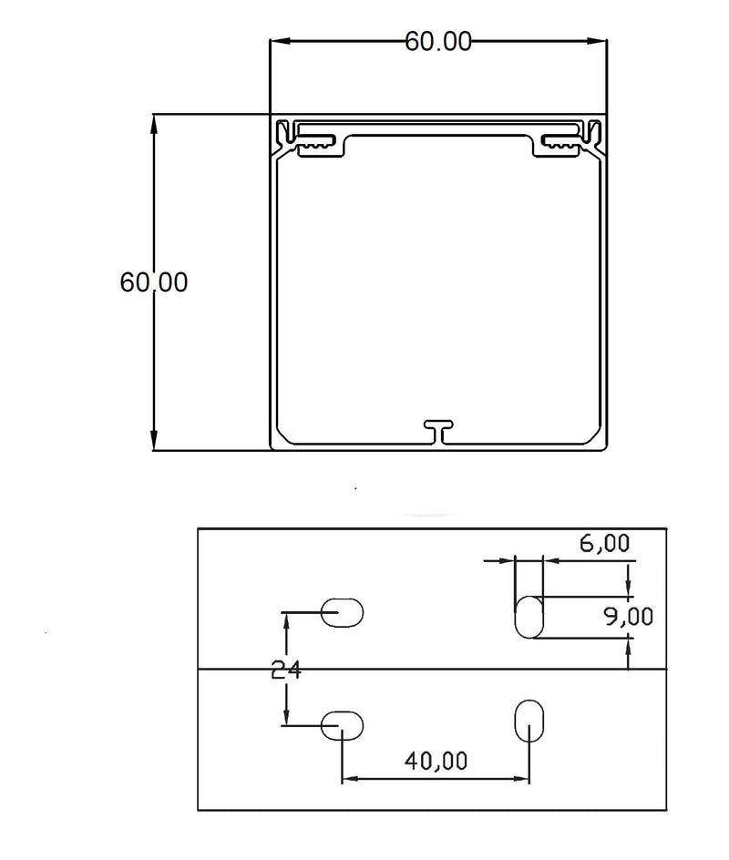 Kabelkanal - 60x60 mm Braun (Holzoptik) - Schraubbar