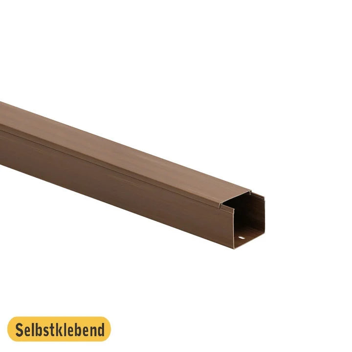 Kabelkanal - 20x20 mm braun (Holzdesign) - Selbstklebend & Schraubbar