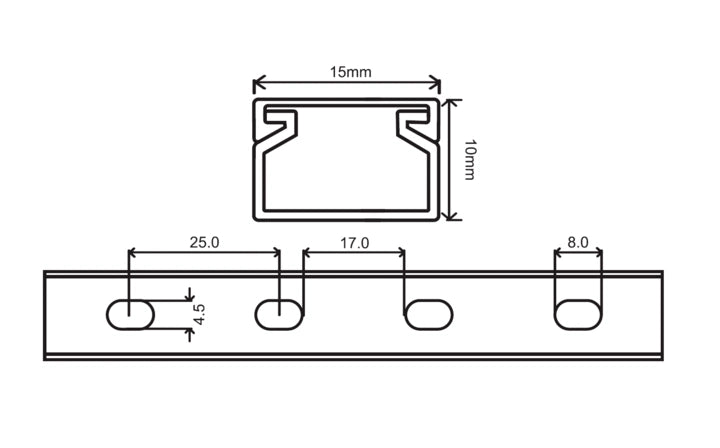 Kabelkanal - 15x10 mm Grau - Selbstklebend & Schraubbar