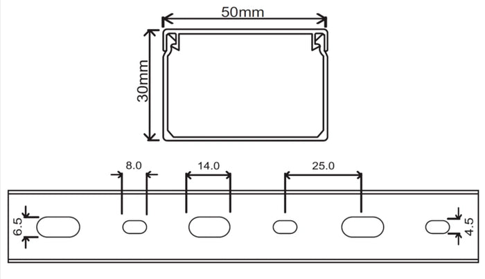Kabelkanal (2 m x 50 mm x 20 mm, Weiß