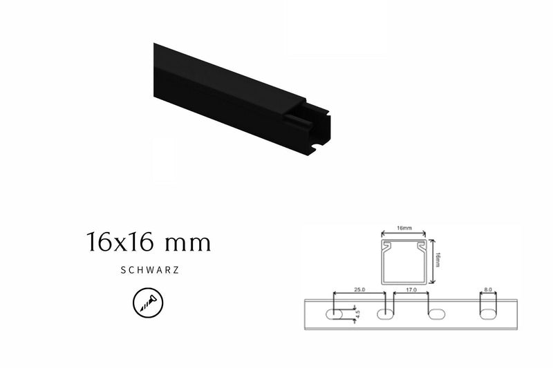 Kabelkanal - 16x16 mm Schwarz
